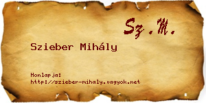 Szieber Mihály névjegykártya