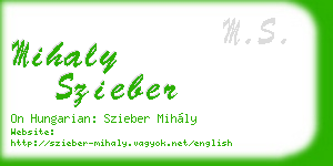mihaly szieber business card
